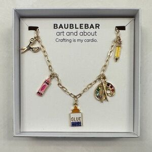 BaubleBar Gold Teacher Charm Necklace